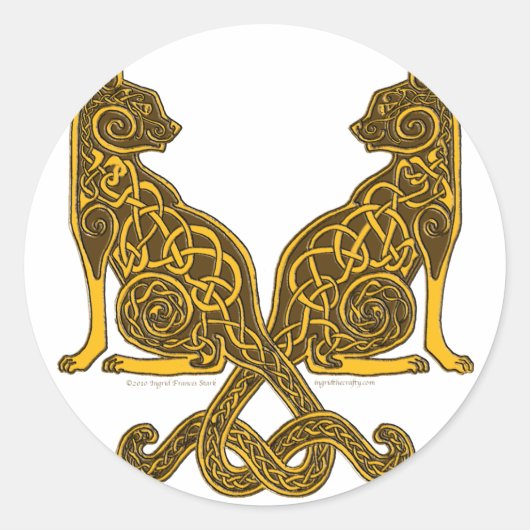 celkatten 6 bronzen goud ronde sticker (Voorkant)