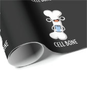 Cell Bone Funny Cell Phone Pun Dark BG Cadeaupapier (Rol Hoek)