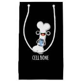 Cell Bone Funny Cell Phone Pun Dark BG Klein Cadeauzakje (Voorkant)