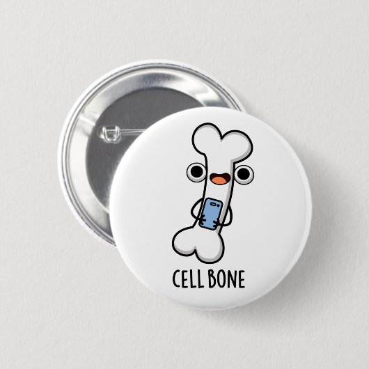 Cell Bone Funny Cell Phone Pun Ronde Button 5,7 Cm (Voorkant /achterkant)