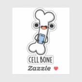 Cell Bone Funny Cell Phone Pun Sticker (Vel)