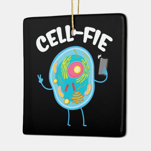 Cell-Fie Cell Fie Science Biology leraar student. Keramisch Ornament (Links)