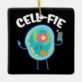 Cell-Fie Cell Fie Science Biology leraar student. Keramisch Ornament (Voorkant)