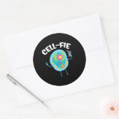 Cell-Fie Cell Fie Science Biology leraar student. Ronde Sticker (Envelop)