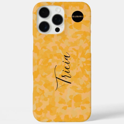 Cell Phone Case Yellow Camouflage HAMbyWG (Achterkant)