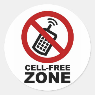 Cell Phone Free Zone Ronde Sticker