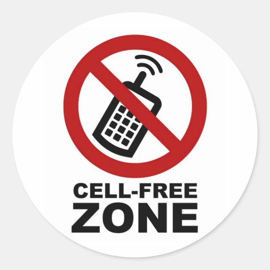 Cell Phone Free Zone Ronde Sticker (Voorkant)