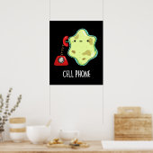 Cell Phone Funny Biology Science Pun Dark BG Poster (Keuken)