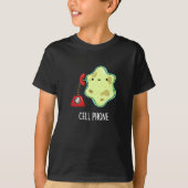 Cell Phone Funny Biology Science Pun Dark BG T-shirt (Voorkant)