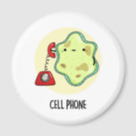 Cell Phone Funny Biology Science Pun Magneet<br><div class="desc">Cell Phone Funny Biology Science Pun heeft een schattige,  eenzame cel die een  telefoon gebruikt. Funny Pun cadeau voor familie en vrienden die van biologie houden,  mobiele telefoons en puns.</div>