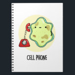 Cell Phone Funny Biology Science Pun Notitieboek<br><div class="desc">Cell Phone Funny Biology Science Pun heeft een schattige,  eenzame cel die een  telefoon gebruikt. Funny Pun cadeau voor familie en vrienden die van biologie houden,  mobiele telefoons en puns.</div>