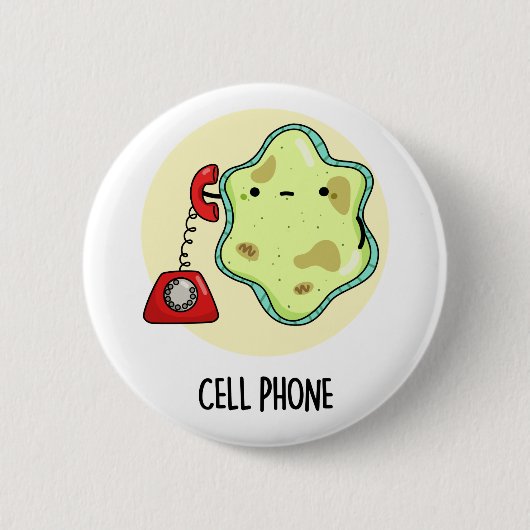 Cell Phone Funny Biology Science Pun Ronde Button 5,7 Cm (Voorkant)