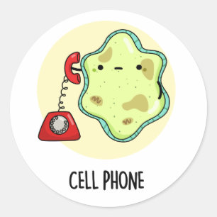 Cell Phone Funny Biology Science Pun Ronde Sticker