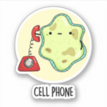 Cell Phone Funny Biology Science Pun Sticker<br><div class="desc">Cell Phone Funny Biology Science Pun heeft een schattige,  eenzame cel die een  telefoon gebruikt. Funny Pun cadeau voor familie en vrienden die van biologie houden,  mobiele telefoons en puns.</div>