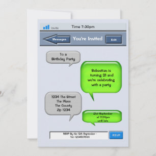 Cell Phone Text Party Kaart