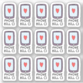 Cell Phone Utility Bill Due Budget Tracker Planner Sticker (Voorkant)