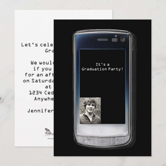 Cell PhoneParty-uitnodiging Kaart (Voorkant / Achterkant)