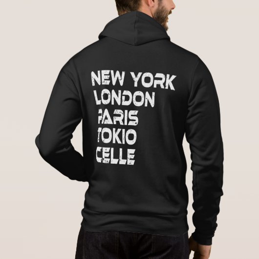 Celle New York London Tokio Paris Hoodie (Achterkant)