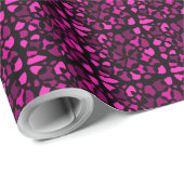 Cellen Abstraction Black Magenta Fuchsia gradiënt Cadeaupapier (Rol Hoek)