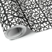 Cellen Abstraction Black White Cadeaupapier (Rol Hoek)