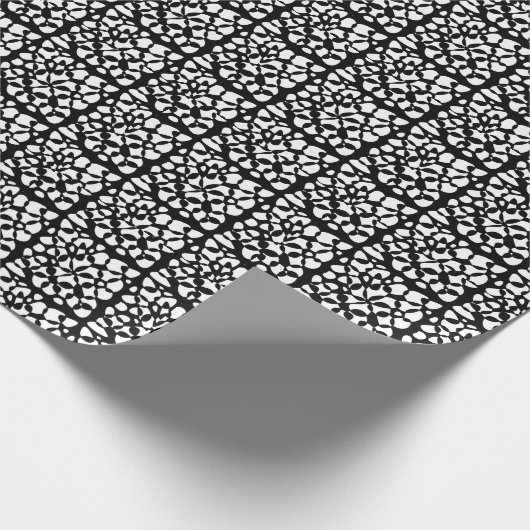 Cellen Abstraction Black White Cadeaupapier (Hoek)