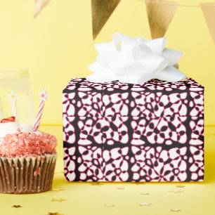 Cellen Abstraction Black White Hot Pink Cadeaupapier