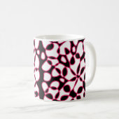 Cellen Abstraction Black White Hot Pink Koffiemok (Voorkant rechts)