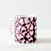 Cellen Abstraction Black White Hot Pink Koffiemok (Voorkant links)