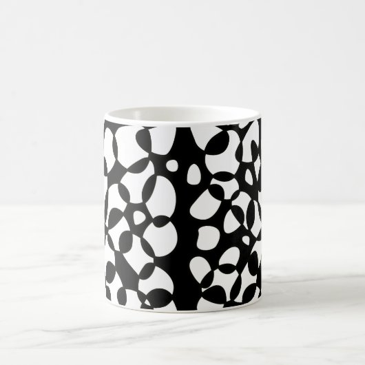 Cellen Abstraction Black White Koffiemok (Center)