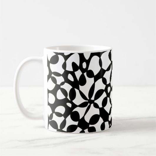 Cellen Abstraction Black White Koffiemok (Links)