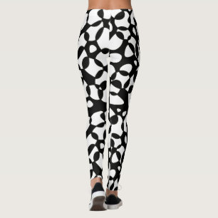 Cellen Abstraction Black White Leggings