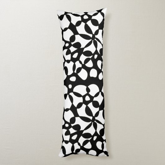 Cellen Abstraction Black White Lichaamskussen (Achterkant (Verticaal))