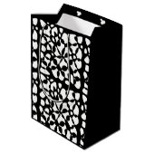 Cellen Abstraction Black White Medium Cadeauzakje (Achterkant Gekanteld)
