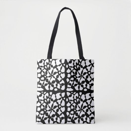 Cellen Abstraction Black White Tote Bag (Voorkant)