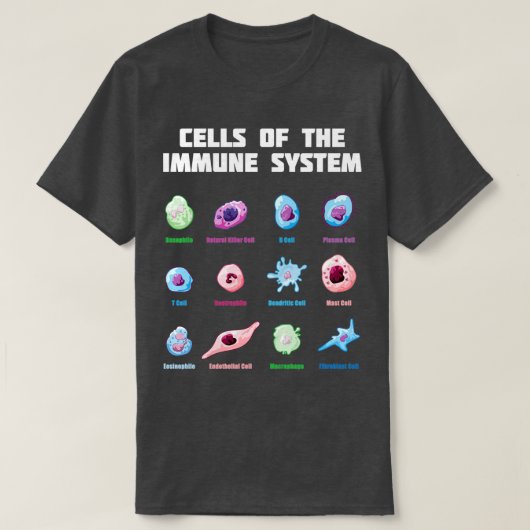 cellen van de biologie van het immuunsysteem Molec T-shirt (Design voorkant)
