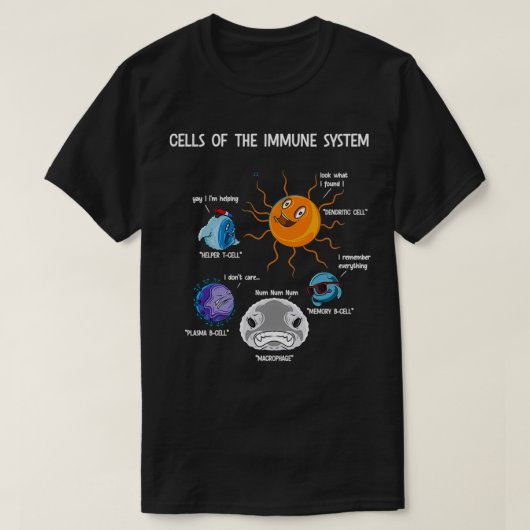cellen van de biologie van het immuunsysteem t-shirt (Design voorkant)