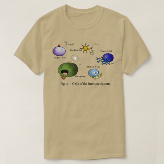 Cellen van het immuunsysteem t-shirt (Design voorkant)