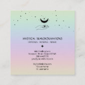 *~* Cellestial Hand Luna Moon Magic Boho Rainbow Vierkante Visitekaartje (Achterkant)