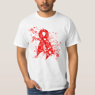 Celletkarcinoom Floral Swirls Ribbon T-shirt