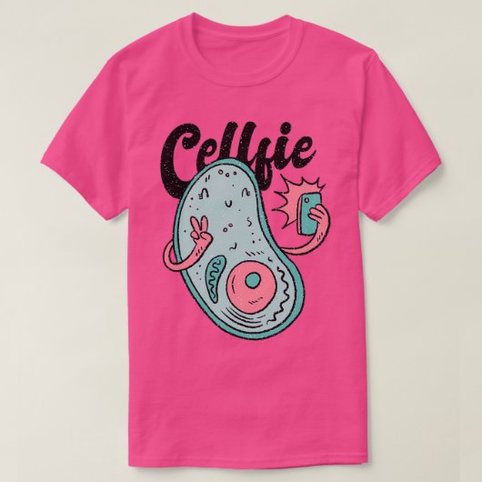 Cellfie-cel die een selfie inneemt t-shirt (Design voorkant)