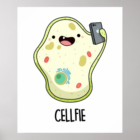 Cellfie Funny Biology Pun Poster (Voorkant)