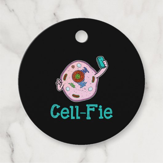 CellFie Funny Biology Science Teacher Pun Gift Bedankjes Labels (Voorkant)