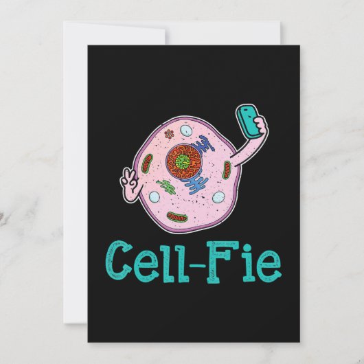 CellFie Funny Biology Science Teacher Pun Gift Feestdagenkaart (Voorkant)