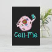 CellFie Funny Biology Science Teacher Pun Gift Feestdagenkaart (Staand voorkant)