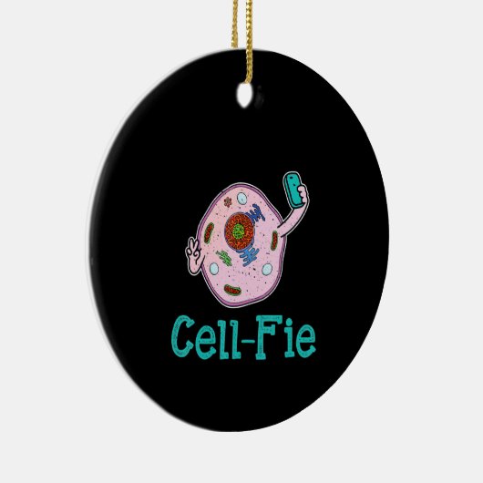 CellFie Funny Biology Science Teacher Pun Gift Keramisch Ornament (Rechts)