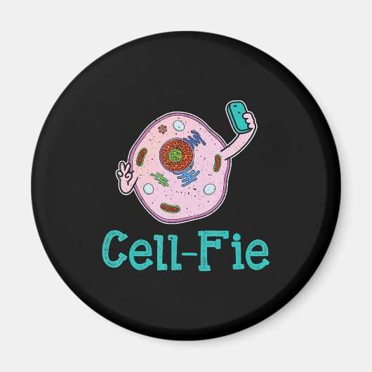 CellFie Funny Biology Science Teacher Pun Gift Magneet (Voorkant)