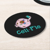 CellFie Funny Biology Science Teacher Pun Gift Ronde Kartonnen Onderzetter (Gebogen)