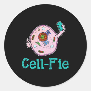 CellFie Funny Biology Science Teacher Pun Gift Ronde Sticker