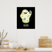 Cellfie Funny Biology Selfie Pun Dark BG Poster (Keuken)