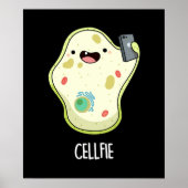Cellfie Funny Biology Selfie Pun Dark BG Poster (Voorkant)